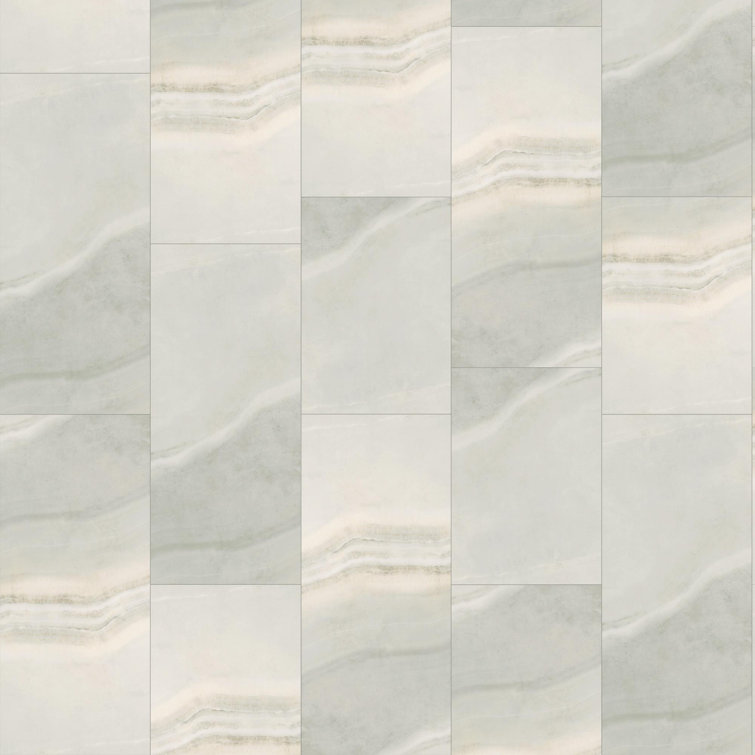 Silver Mink Marble 16'' x 16'' Waterproof Vinyl Tile Flooring