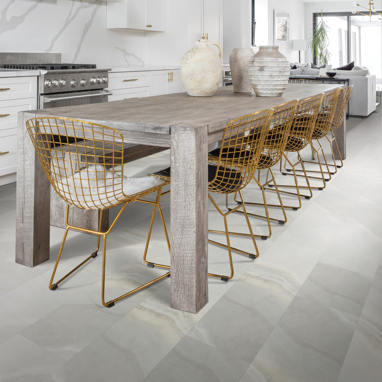 Silver Mink Marble 16'' x 16'' Waterproof Vinyl Tile Flooring
