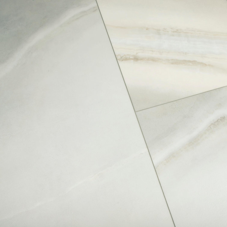 Silver Mink Marble 16'' x 16'' Waterproof Vinyl Tile Flooring