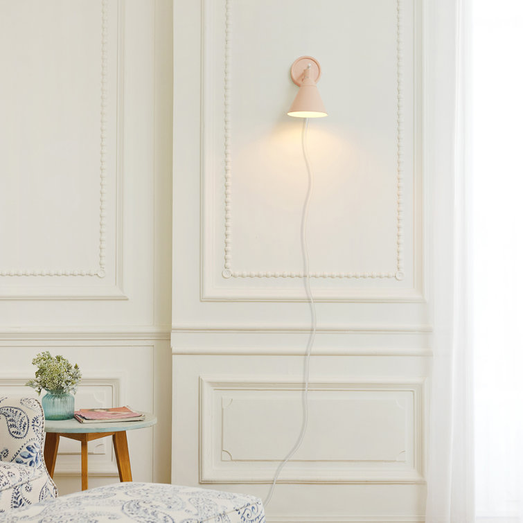 Matte White Brass Accent Dimmable Wall Sconce