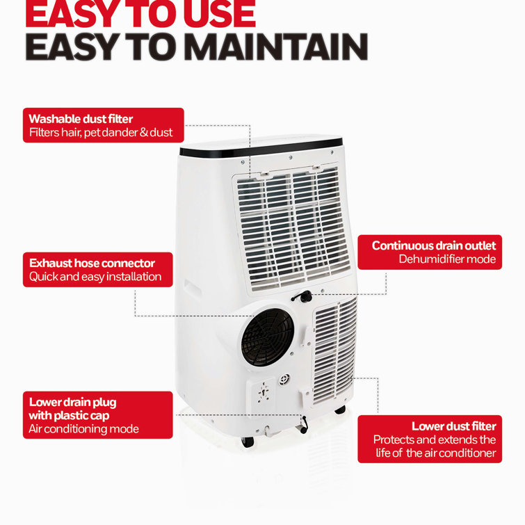 Honeywell 12000 BTU White Portable Air Conditioner with Remote