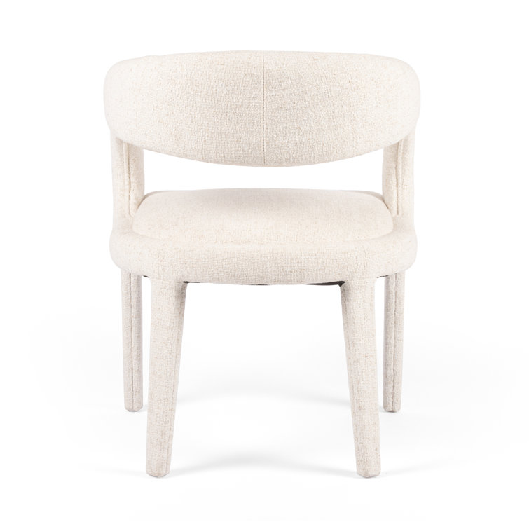 Omari Natural Leather Upholstered Wood Arm Chair