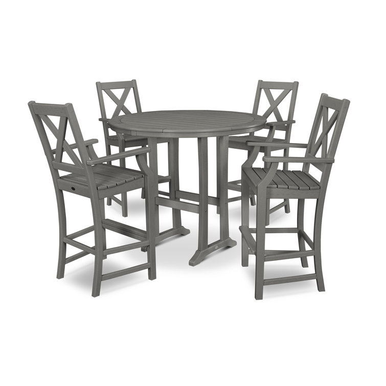Braxton Slate Grey 5-Piece POLYWOOD Nautical Bar Set