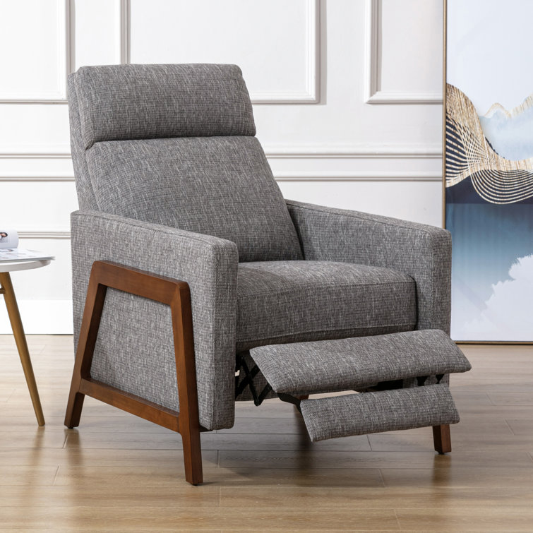 Veneto Ashen Grey Wood Manual Push Back Recliner