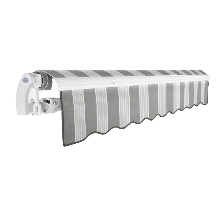 Burgundy Motorized Retractable Awning with Aluminum Frame