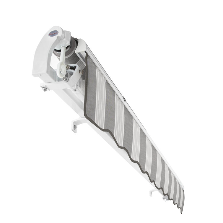 Burgundy Motorized Retractable Awning with Aluminum Frame