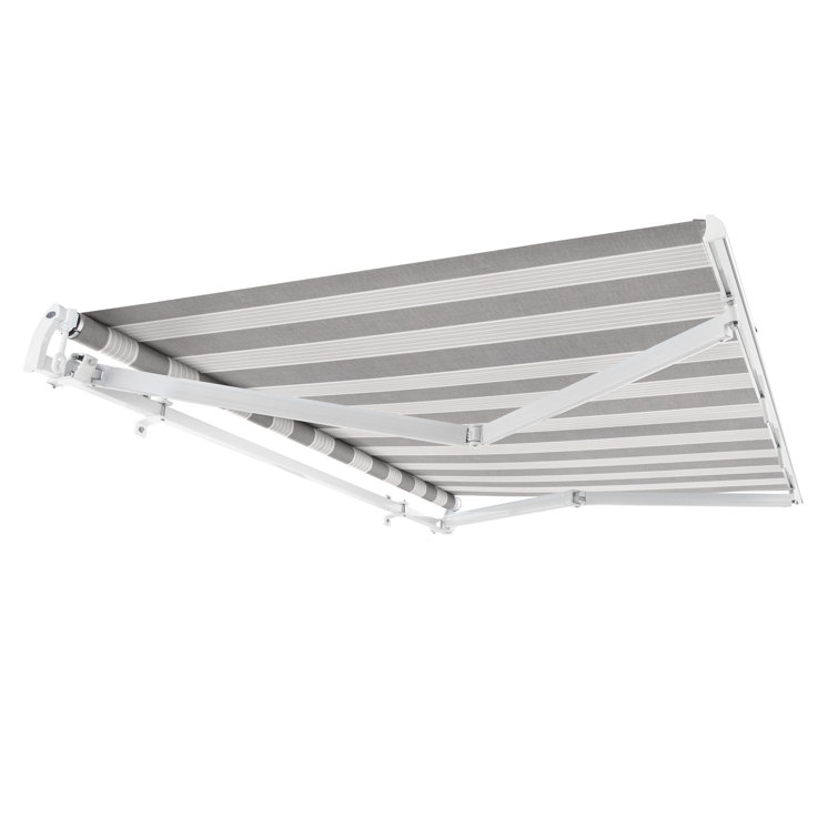 Burgundy Motorized Retractable Awning with Aluminum Frame