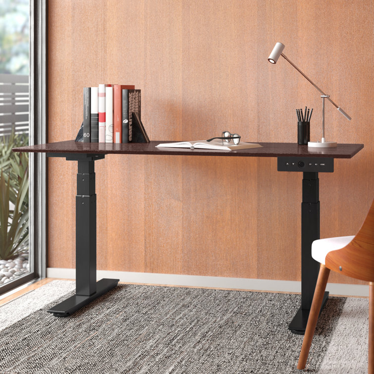 Luxor 60" Dual-Motor Electric Height Adjustable Desk in Dark Walnut