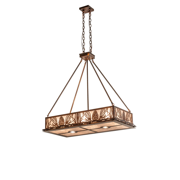 Vintage Copper and Mica 6-Light Island Pendant