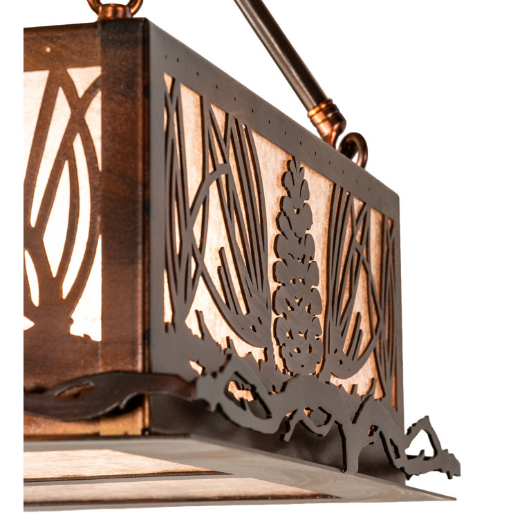 Vintage Copper and Mica 6-Light Island Pendant