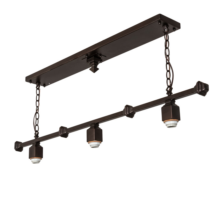 48" Mahogany Bronze Glass LED 3-Light Island Pendant