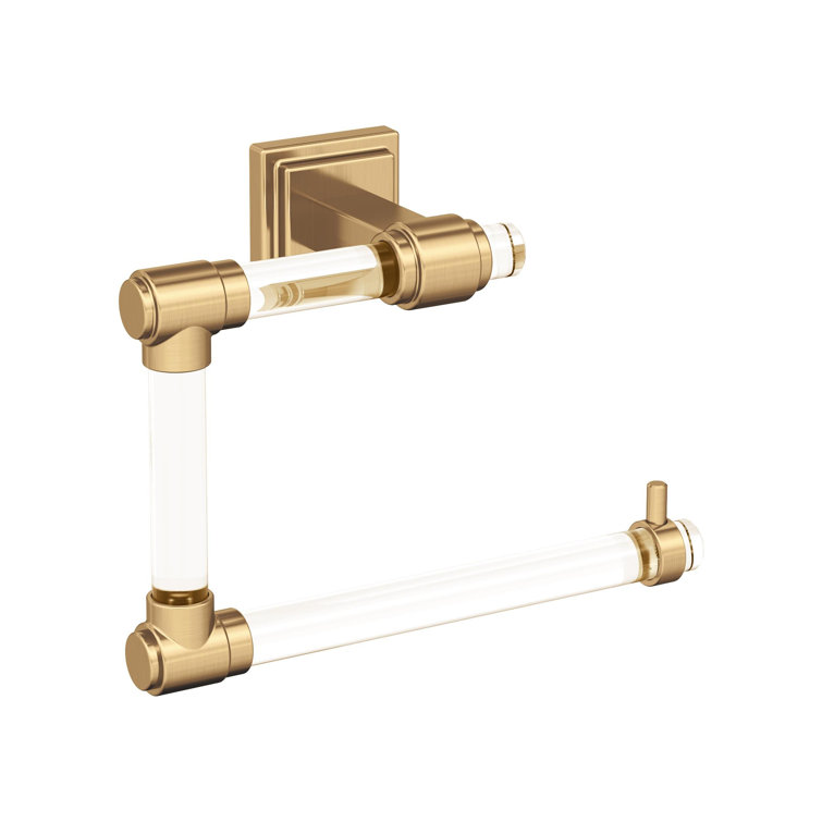 Clear and Champagne Bronze Wall Mounted Towel Ring