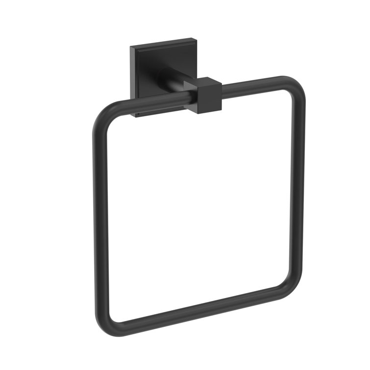 Matte Black 7-Inch Wall Mounted Towel Ring