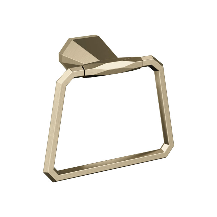 Golden Champagne Geometric Metal Wall Mounted Towel Ring