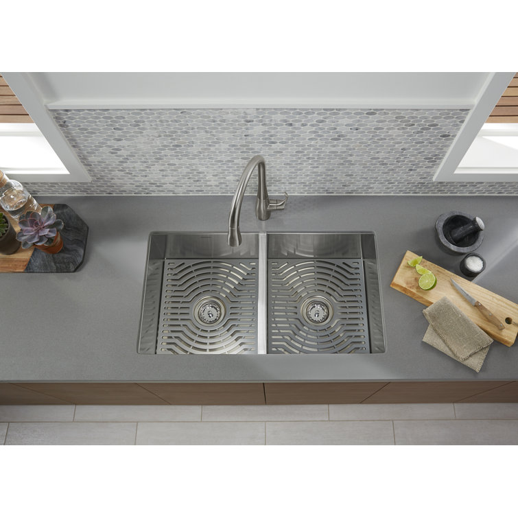 Ludington 32" Stainless Steel Under-Mount Double-Bowl Kitchen Sink