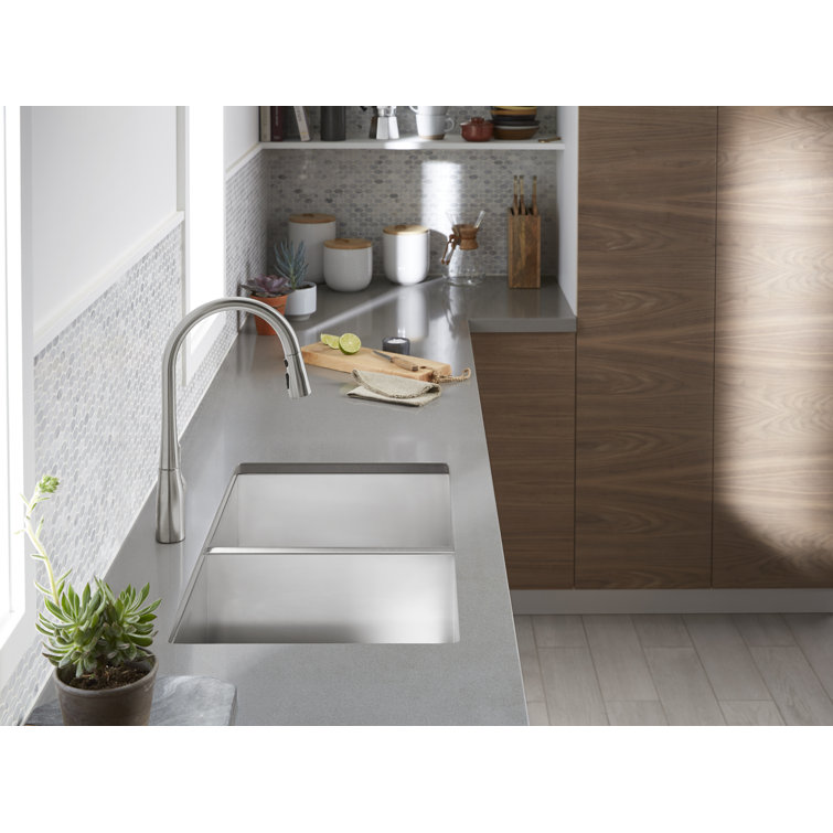 Ludington 32" Stainless Steel Under-Mount Double-Bowl Kitchen Sink
