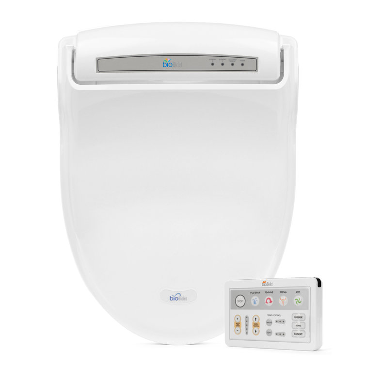 White Heated Electric Bidet Toilet Seat with Remote Control