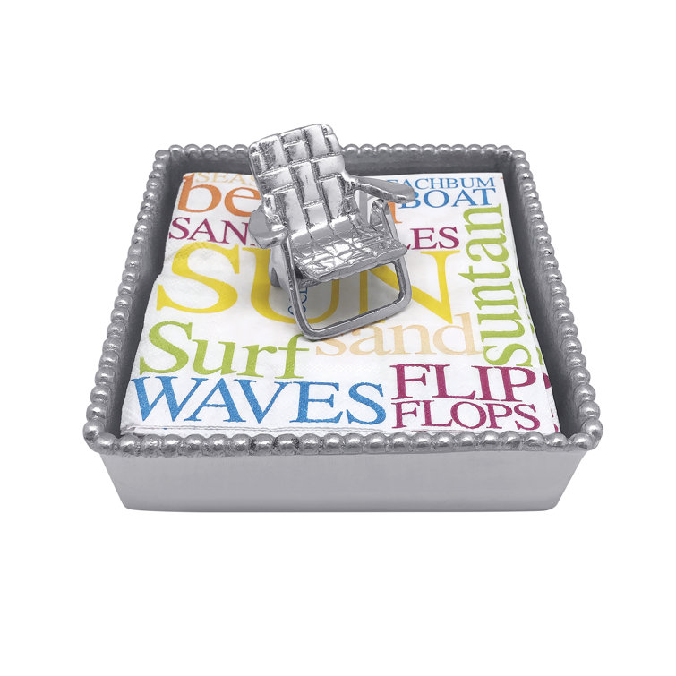 Silver Beach Chair Aluminum Napkin Holder