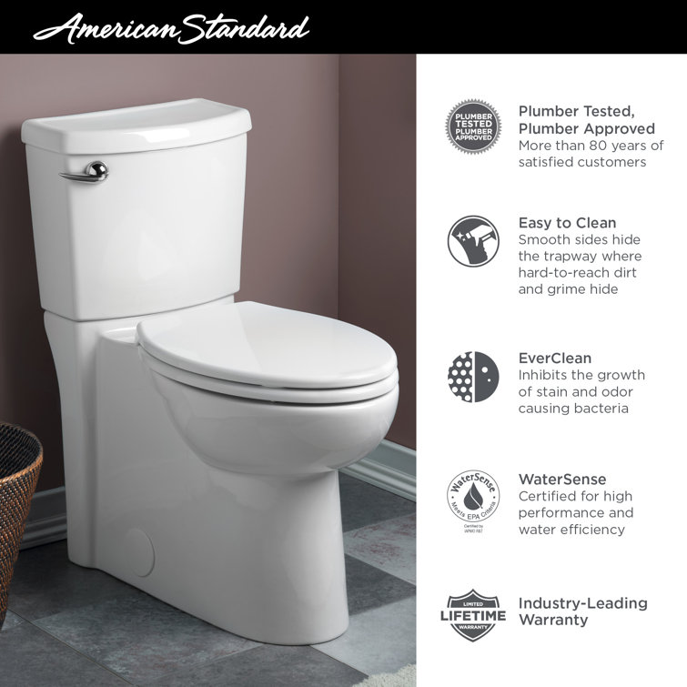White Two-Piece Elongated Siphonic Jet Toilet
