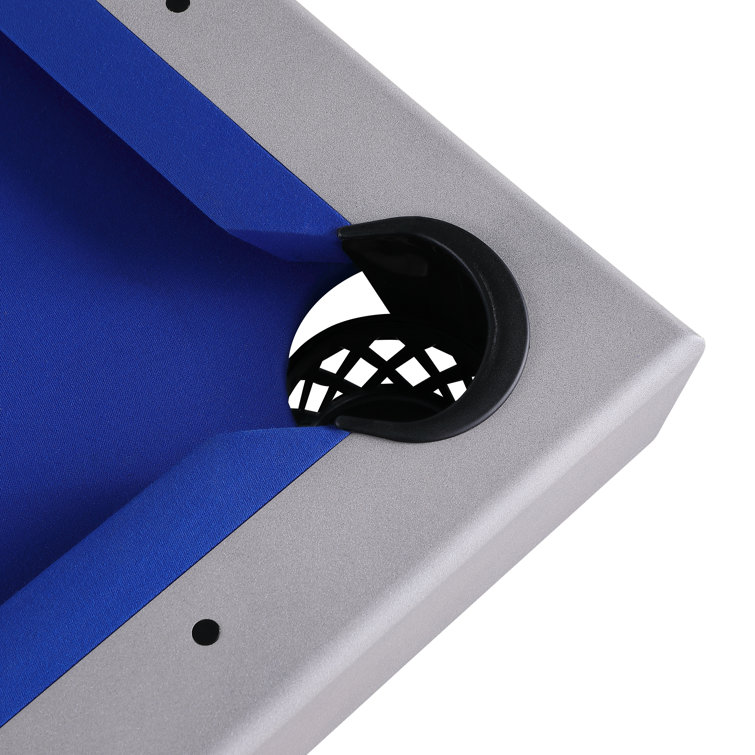 Santorini 82" Gray Aluminum Slate Outdoor Pool Table with Benches