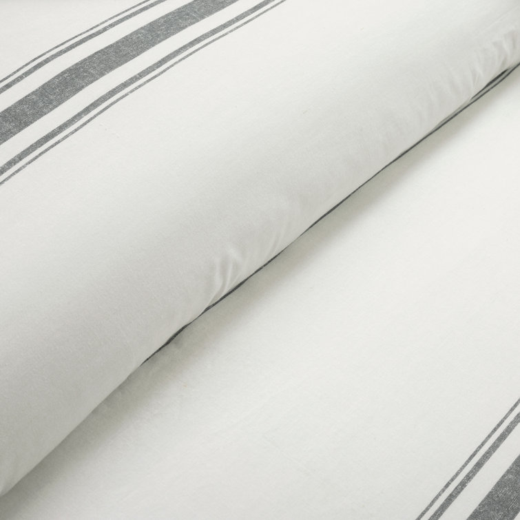 Blue and Cream Cotton Reversible Duvet Cover Set, King