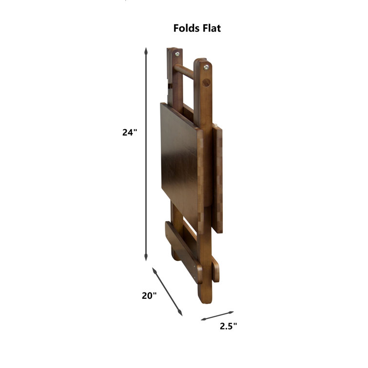 Caramel Bamboo 20'' Folding Portable Side Table