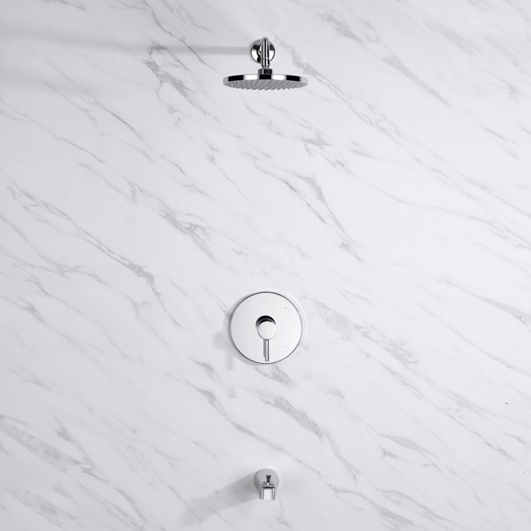 Chrome Rainfall Pressure-Balanced Tub and Shower Faucet Set
