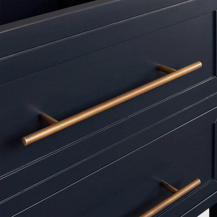 24" Midnight Navy Blue Single Bathroom Vanity with Brass Handles