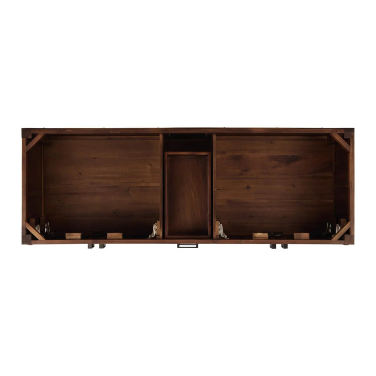 Morris 60" Dark Brown Wood Double Bathroom Vanity