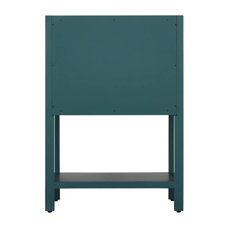 24" Midnight Navy Blue Single Bathroom Vanity with Brass Handles
