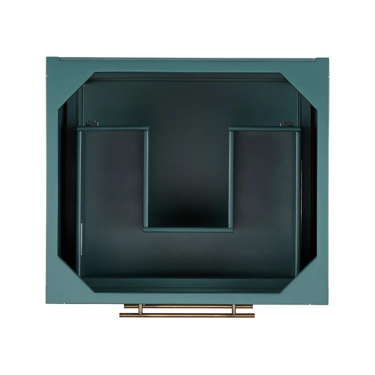 24" Midnight Navy Blue Single Bathroom Vanity with Brass Handles