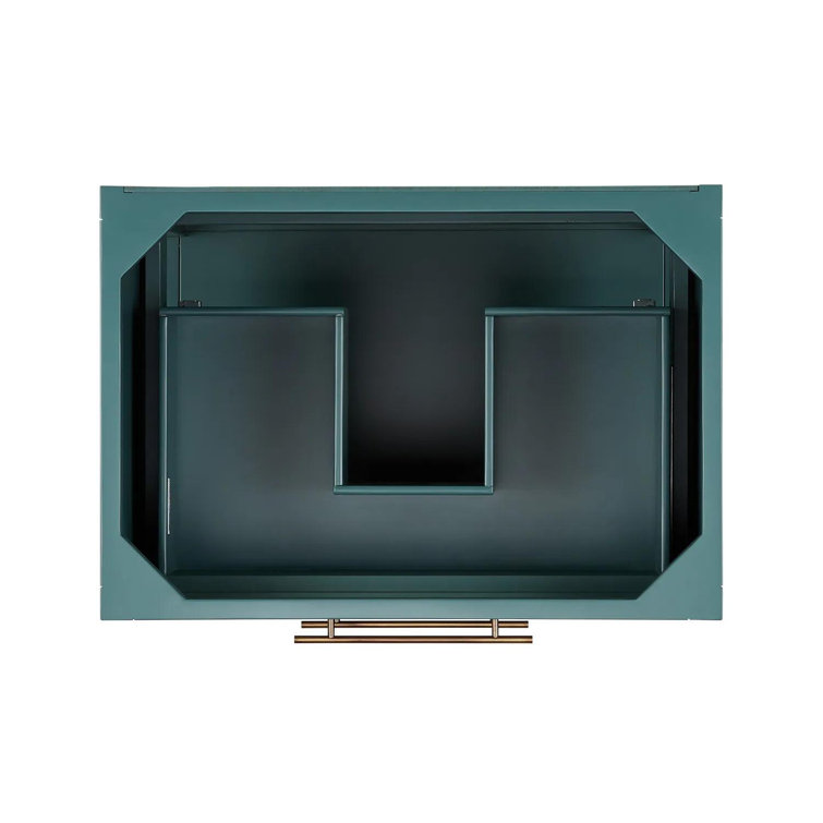 White Mahogany Single Basin Vanity with Brass Hardware