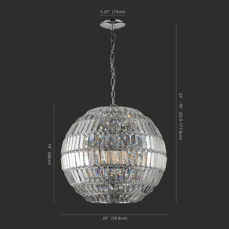 Demarco 20" Crystal Globe Chandelier