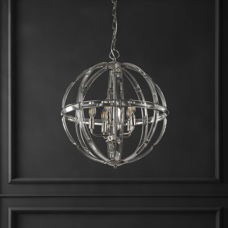 Giordano Chrome Crystal Globe Chandelier