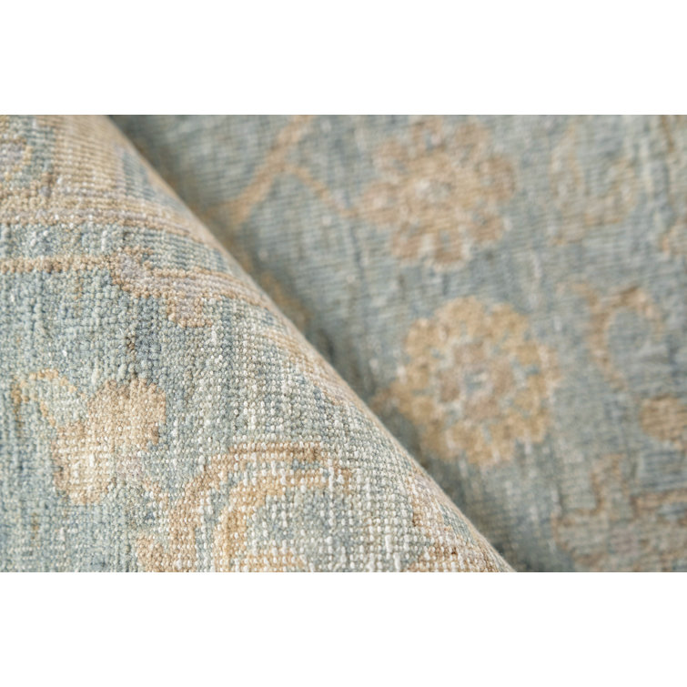 Harper Hand-Knotted Oriental Wool Rug in Blue and Beige, 8' x 10'