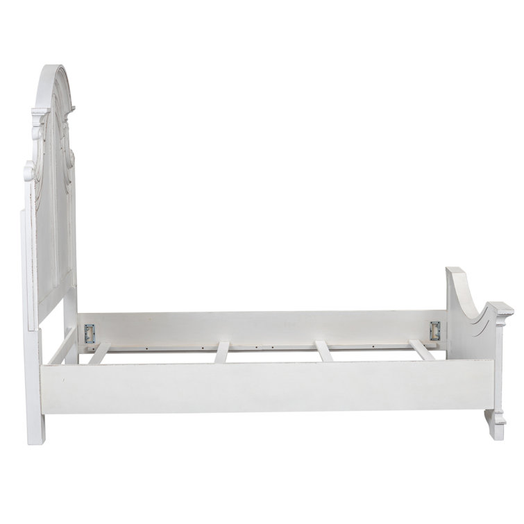 Antique White Queen Panel Bed with Arched Crown