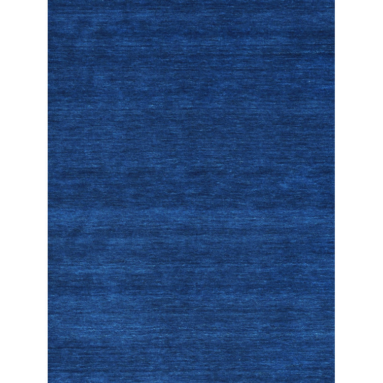 Handmade Blue Viscose 4' x 6' Rectangular Rug