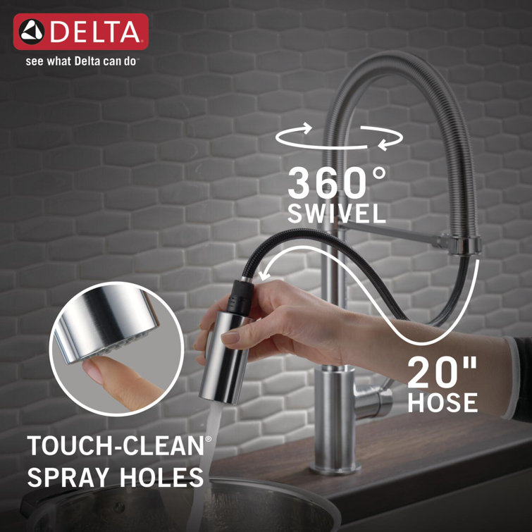 Arctic Stainless Steel Pull-Down Kitchen Faucet with Spray