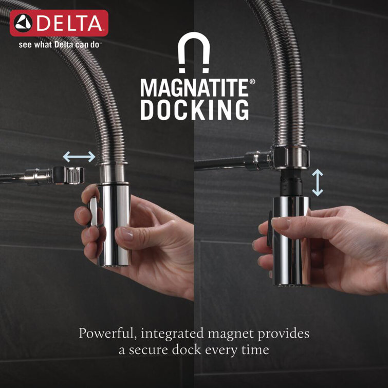 Sleek Chrome Pull-Down Kitchen Faucet with Magnetic Docking
