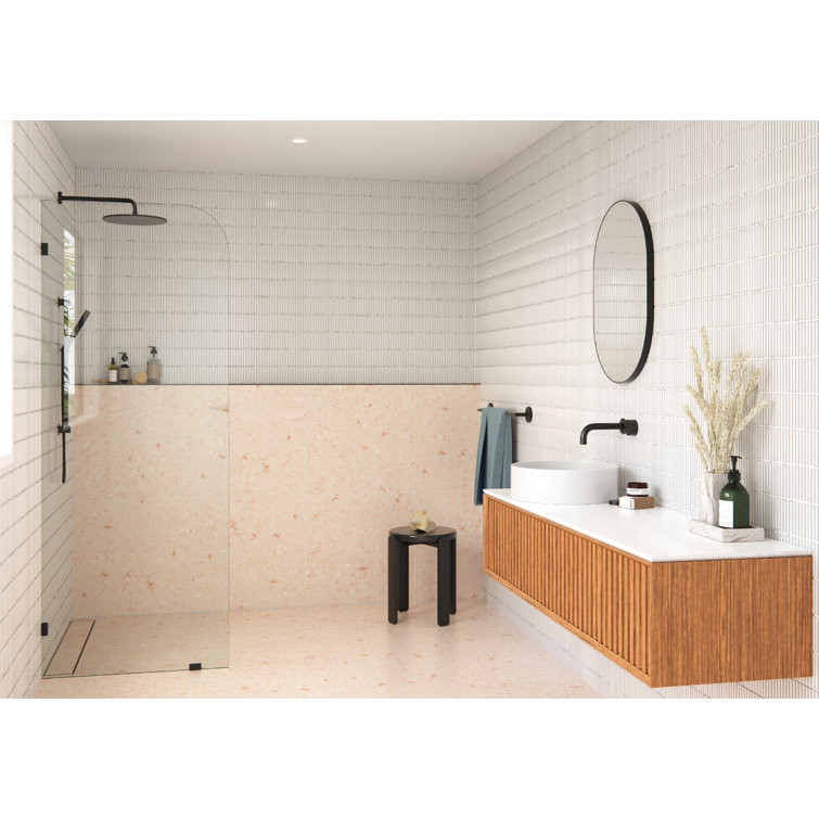 Solaris 36 in. x 78 in. Matte Black Frameless Glass Shower Panel