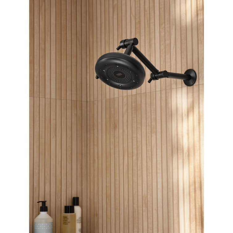 Matte Black Adjustable Wall-Mounted Shower Arm