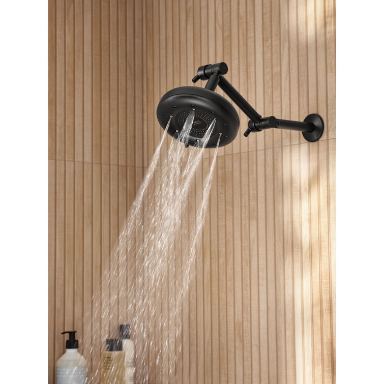 Matte Black Adjustable Wall-Mounted Shower Arm
