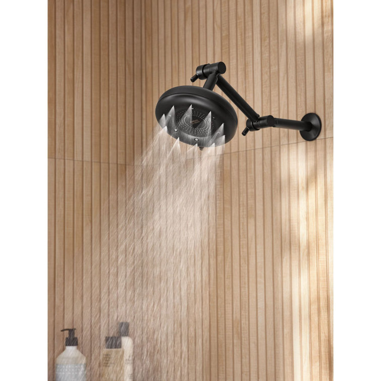Matte Black Adjustable Wall-Mounted Shower Arm