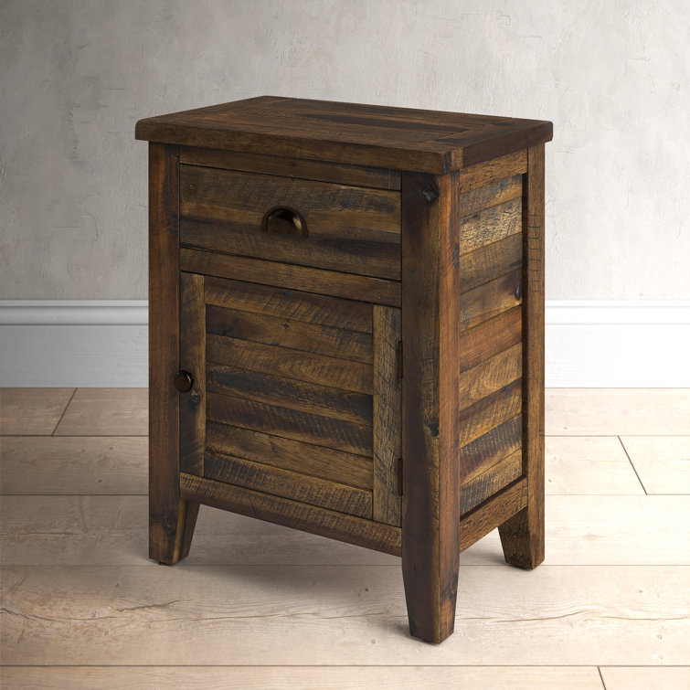 Dakota Oak Rustic Accent Table with Storage Drawer
