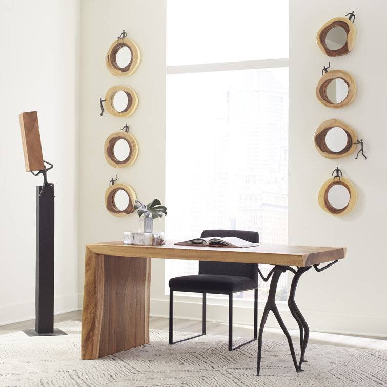 Atlas Transitional Black and Brown Wood Statue, 68'' Height