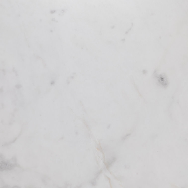 Delune Polished White Marble and Brushed Brass Nightstand