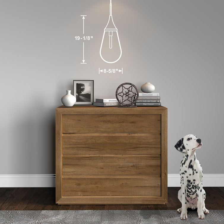 Blackened Bronze Teardrop Pendant Light with Clear Glass Shade