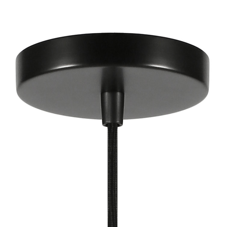 Blackened Bronze Teardrop Glass Pendant Light with Adjustable Cord