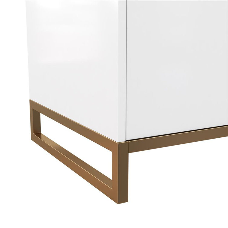 Leona 24" White and Gold Freestanding Bathroom Vanity