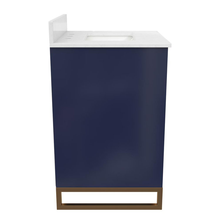 Navy Blue and Gold 24" Freestanding Bathroom Vanity